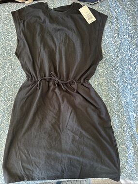 a new day Black Sleeveless Drawstring Mini Dress